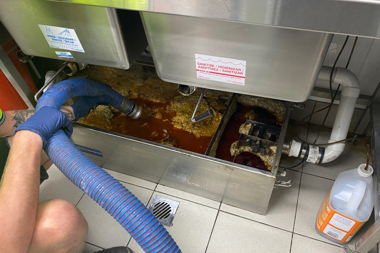 Restaurant grease trap maintenance project in Dallas Texas